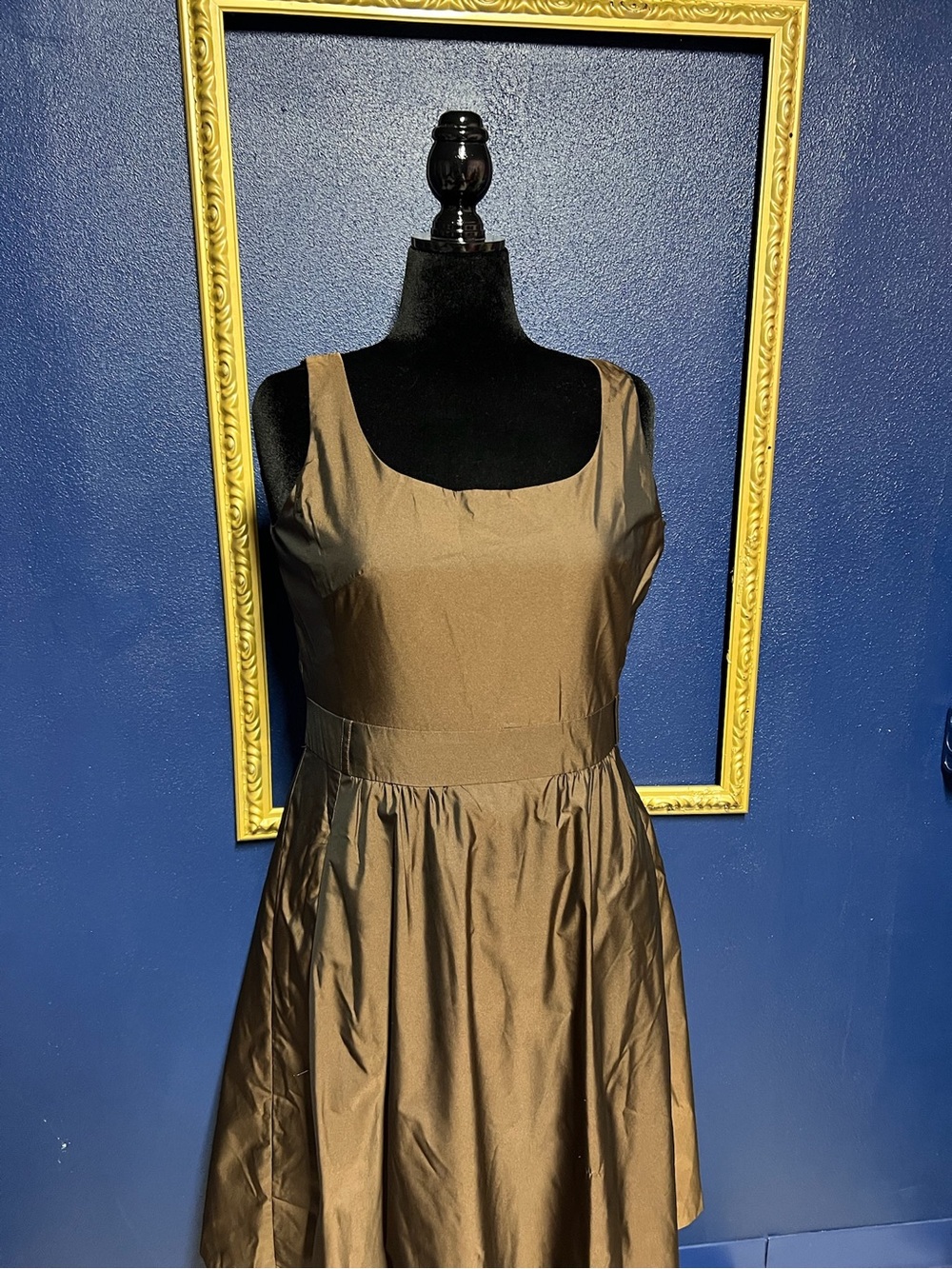 Banana Republic Brown Sleeveless Midi Fit-and-Flare Dress
